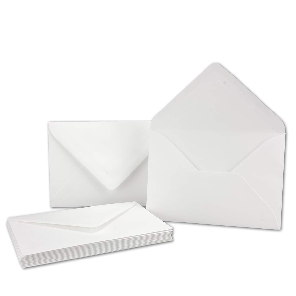 NEUSER PAPIER 25x envelopes in white - letter envelopes in DIN B6-12.5 x 17.6 cm ribbed paper - white silk lining for Christmas & festive occasions