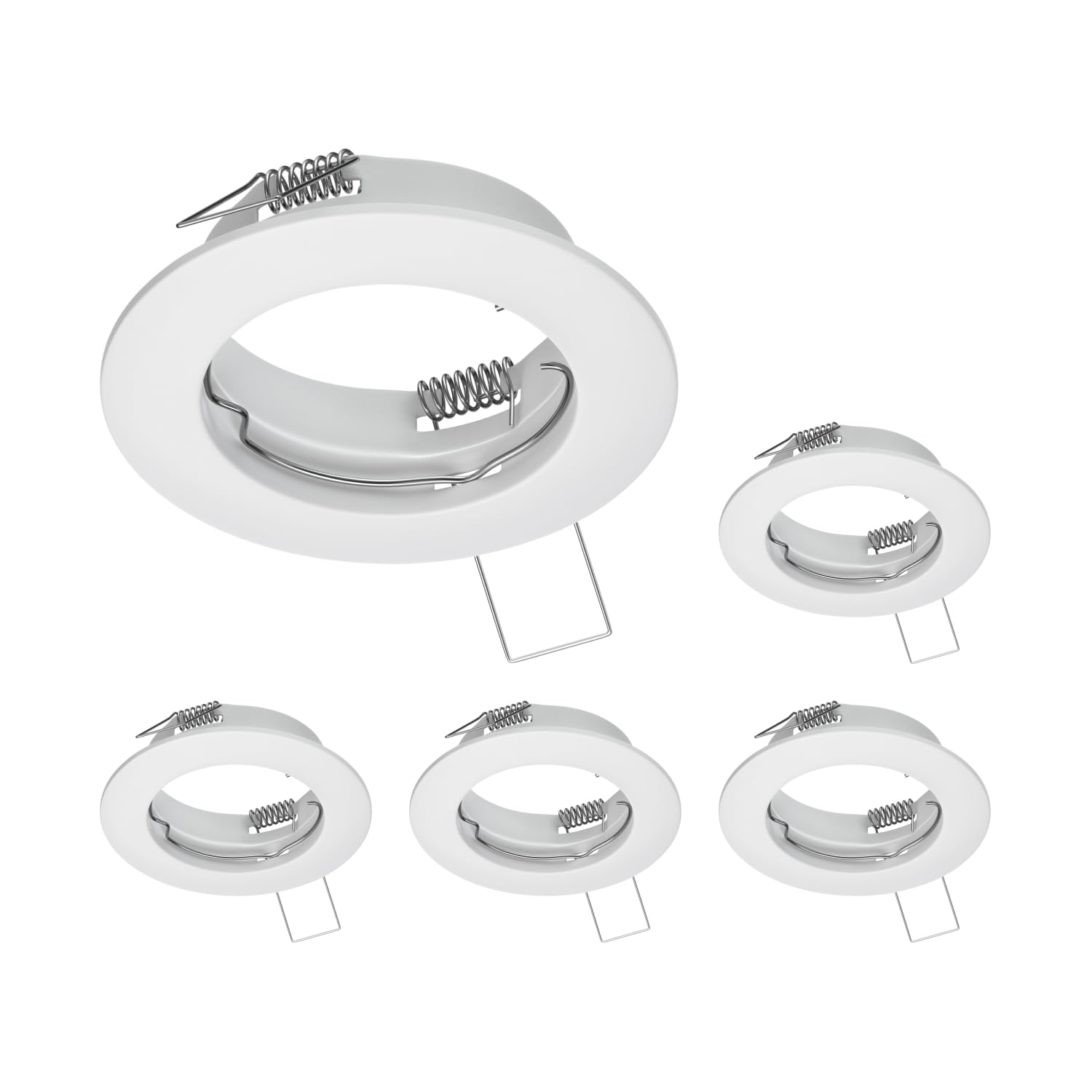 ledscom.de 5 pcs. recessed Ceiling Frame Fere, Round, matt White — image 1