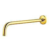 OFFO Shower Arm with Flange, 12 in Bright Gold Wall