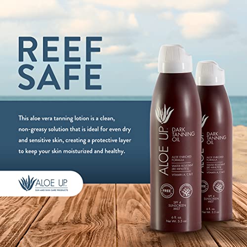 Aloe Up Quick Dry Tanning Oil Spray 6 Fl Oz Reef Safe Outdoor Tanning