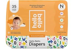 Hello Bello Diapers, Newborn, 35 Count, Alphabet Soup Design