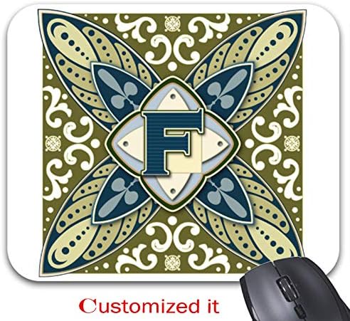 Intaglio Letter F Mouse Pad Stylish Office Computer Accessory 9.86 x 7.86in