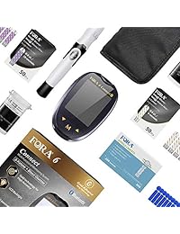 FORA6Connect Kit de medidor de pruebas de hematopatía y glucosa sanguínea, monitor de su nivel de cebola y glucosa, 1 dispositivo de baile, 100 lancetas, 10 tiras de prueba de etona, 50 tiras de prueba de glucosa.