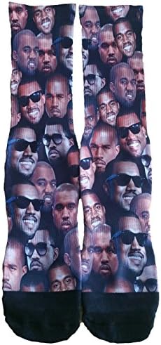 Kanye West custom face socks (Adult (6 - 12.5))