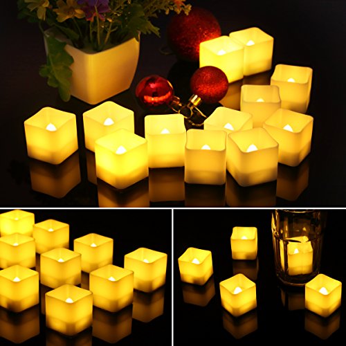 AMIR Flameless Candles, 12 PCS LED Tea Lights with Timer, Flickering Votive Candles for Christmas Thanksgiving Halloween Party Wedding Festival Celebration & Decoration, Battery Included [Warm White] - Thumbnail 5