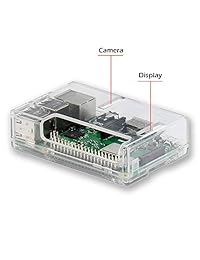 iUniker - Carcasa para Raspberry Pi 3, modelo B + carcasa transparente con disipador de calor Raspberry Pi para Raspberry Pi 3B+, 3B, 2B - Acceso a todos los puertos