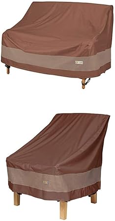 Amazon Com Duck Covers Ulv623835 Ultimate 62 In W Patio Loveseat Cover 62w X 38d X 35h With Ultimate Patio Chair Cover 32 Inch Garden Outdoor
