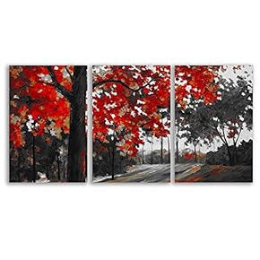 Canvas Wall Art Abstract Cloud Tree Pictures Home Wall Decorations for Bedroom Living Room Oil Paintings Canvas Prints Framed - 16"x24" x 3 Panels