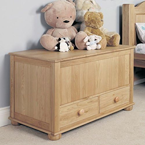 Caja de madera de roble para niños son niños baúl para juguetes: Amazon.es: Hogar