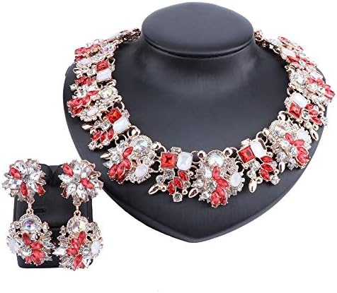 Jewelry Sets for Women- Wedding Jewelry Sets for Brides -18k Gold/Silver Plated- Prom Party Necklace Jewelry Set