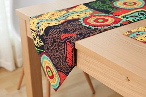 Boho Sunflowers Cotton Linen Decorative Table Runner New Home Fabric Rectangle Washable Dinner Kitchen Table Top Cover (30x220cm(12x86inch), 3)