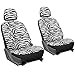 OxGord 21pc Zebra Car Seat Cover, Carpet Floor Mat, Steering Wheel Cover, Shoulder Pad Set - Universal Fit, Truck, SUV, or Van - Snow White