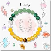 Risyfjew Natural Healing Crystal Bracelet for Wome Anxierty Protection Bracelet Good Luck Jewelry Gift