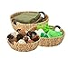 Honey-Can-Do 3pc Round Natural Baskets,Wood STO-04469 Natural