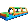 Pogo Bounce House Rainbow Inflatable Water Splash and Ride Waterslide, 25 x 9 x 6 Foot, Big Water Slide for Kids, for Rental or Home Use, Outdoor Party Bounce House with Blower, Stakes, & Storage Bag
