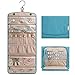 BAGSMART Travel Hanging Jewelry Organizer Case Foldable Jewelry Roll with Hanger for Journey-Rings, Necklaces, Bracelets, Earrings, Teal