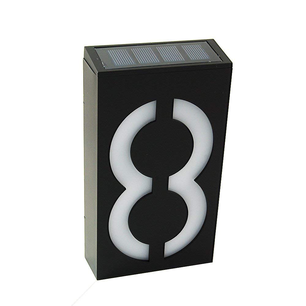 KEEDA Solar Powered Door plate Number Light, Doorplate Lamp Digital House Number Sign Plaque Light (8)