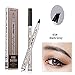 Tattoo Eyebrow Pen with Four Tips Long-lasting Waterproof Brow Gel and Tint Dye Cream for Eyes Makeup (3#Dark Gray)