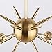 Housen Solutions Sputnik Chandelier 6 Lights Vintage Pendant Lighting Fixtures Mid Century Ceiling Chandelier Brushed Brass [UL Listed]