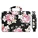 MOSISO Laptop Shoulder Bag Compatible 13-13.3 Inch MacBook Pro Retina, MacBook Air, Surface Book, Surface Laptop, Canvas Rose Pattern Laptop Shoulder Messenger Handbag Case Cover Sleeve, Black