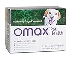 OMAX3 Pet Omega-3 Fish Oil for Dogs, Natural Bacon-Flavored, 93.9% Pure Omega-3, High-Potency EPA/DHA (750mg) - 60 Softgels