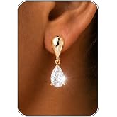 VRIUA Dangle Earrings 14K Gold Plated/Silver Drop Earrings Wedding Jewelry | Gold Earrings for Women, Dangling Earrings for Bridal and Prom Jewelry