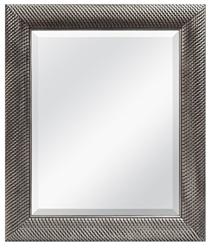 MCS 16x20 Inch Wall Mirror, 22x28 Inch Overall Size, Antique Silver (47692)