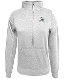Alta Gracia NCAA Notre Dame Fighting Irish Women's 1/2 Zip 50/50 Fleece Top, Gray/Ash, Small