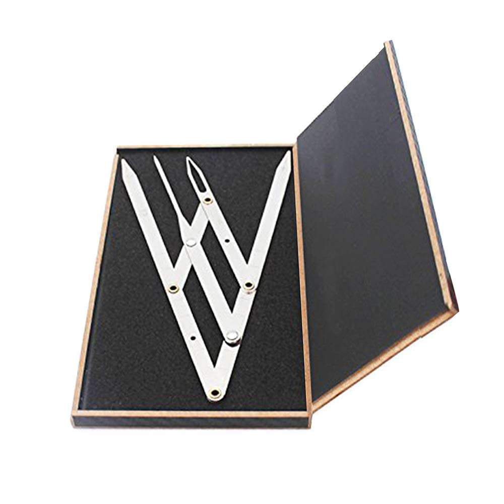 Eyebrow Golden Ratio Caliper Stencil Ruler with Flexible Arms Microblading Permanent Makeup Reusable DIY Tattoo Ruler Measurement Symmetrical Tool Foldable with Stainless Steel Fibonacci Gauge Tools