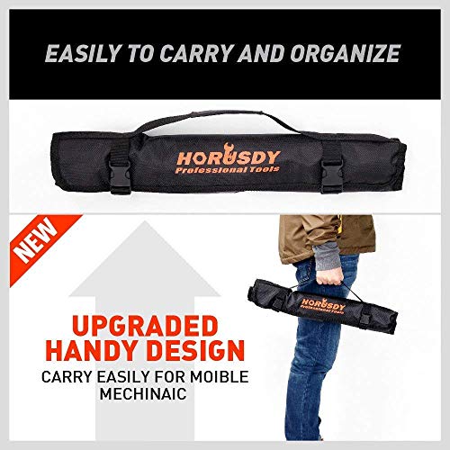 HORUSDY 7-Piece Extra Long Double Box End Wrench Set, CR-V, Less Effort Aviation Wrench Metric 10mm - 24mm