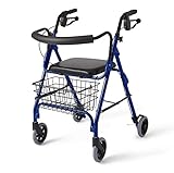 Medline MDS86810 Deluxe Rollators, Burgundy