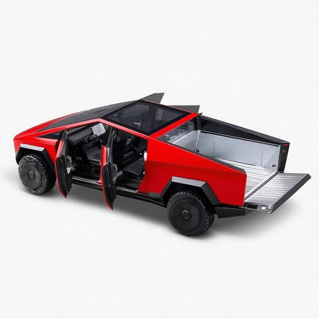 Photo 1 of BiKiBao Toy Truck with Motorcycle Alloy Die Casting Model Pickup Truck Electric Vehicle Model Off - Road Wagon Toy Race Ca -Sound and Light Effect Ideal Gift Age for 6 Year Up(Red)