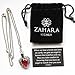 Zahara Memorial Urn Necklace (20 Inches) with Velvet Pouch & Fill Kit | Ruby Angel Heart Pendant and Chain (Nickel Free)