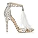 AZMODO Women's Feather Ankle Strap Zip Rhinestone High Heeled Sandals 1622-74 (US 8/EU 39/CN 39)