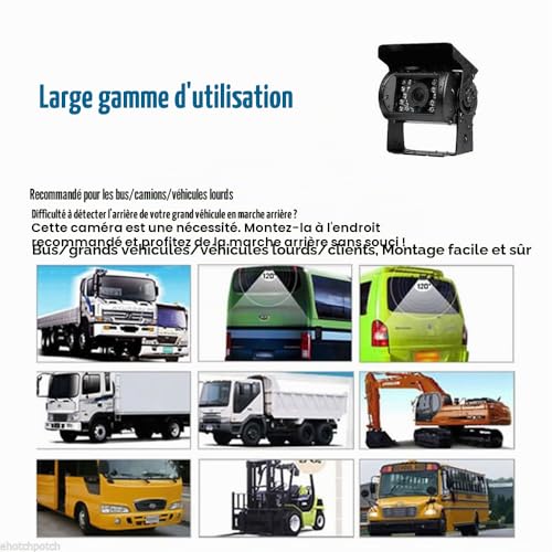 12V-24V 4 Pin Heavy Duty 18 IR LEDs Night Vision Waterproof Reverse Backup Camera with 15M 4 Pin Cable