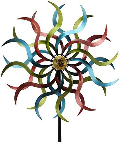 Klocke Gartendekoration Solar Windrad Garten Bunt Gross Metall O 55cm Hohe 190cm Wetterfest Hochwertige Qualitat Amazon De Garten