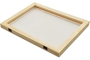 Worown A5 Size Paper Making Screen, Natural Wooden Papermaking Mould, 7.5 x 10 inch Wood Paper Making Frame for DIY Paper Cra
