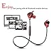 Yuwiss Bluetooth Headphones Wireless Sport Running Workout Earbuds Sweat Proof Earphones, Cordless in Ear Headset with Mic for iPhone 6 7s Plus Android Samsung Galaxy (Black Red)