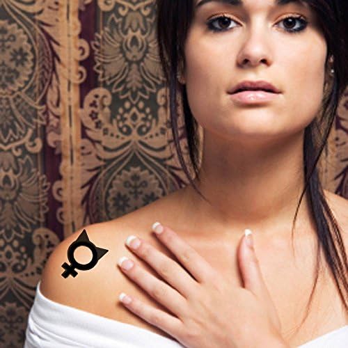 Not Too SweetTats Girl Power with Ears Symbol Temporary Tattoo Pack - 6 Assorted Sized Tattoos per Pack