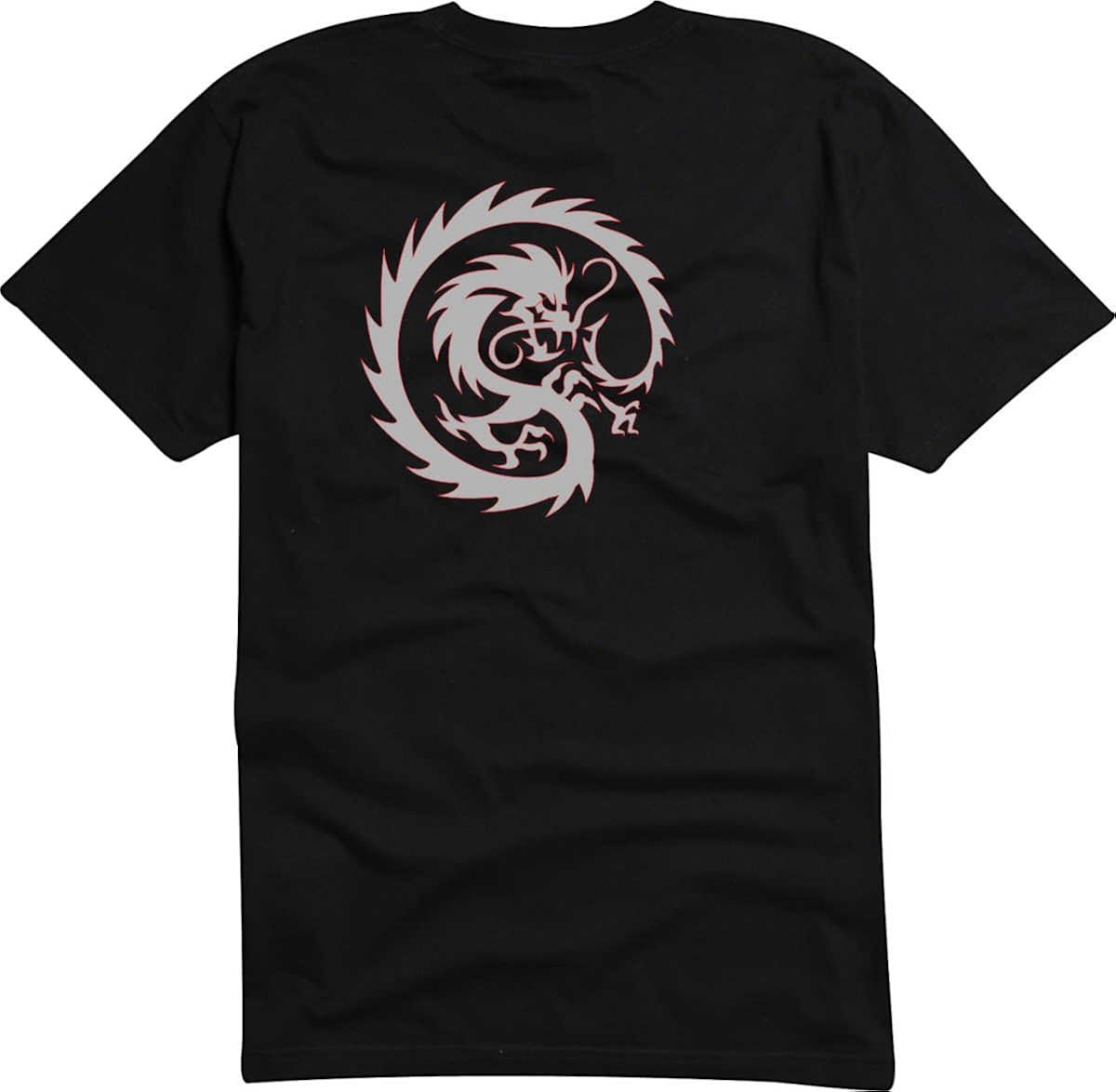 Black Dragon TShirt D659 with multicolored frontprint anger the