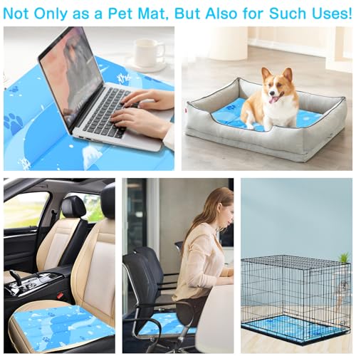 Aisuowa Cooling Mat for Dogs and Cats, Large Cooling Mat with Non-Toxic Gel, Durable and Anti-Scratch
