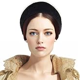 C-ZOFEK Anne Headband Velvet Pearl Tudor French Hood Gothic Renaissance Halloween Hair Accessory