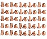 YXQ 50 Pcs Copper Solid Rivets 1/4 Diameter 5/16 L