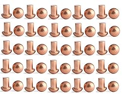 YXQ 50 Pcs Copper Solid Rivets 1/4 Diameter 5/16 L