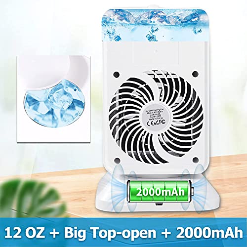 MORIOX Portable Air Conditioner Small Evaporative Cooler Personal Fan with Rechargeable Battery Desktop Portable AC Mini Humidifier Cooling Appliance for Home Room Kitchen Office
