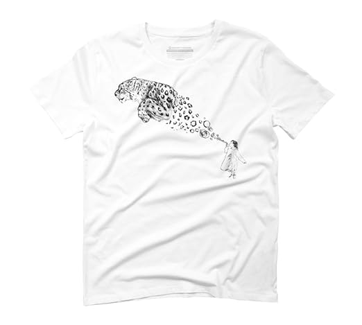 Snow leopard drawing pen little girl t shirt