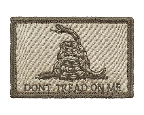 Dont Tread on Me Gadsden Flag Tactical Hook and Loop Fully Embroidered Morale Tags Patch (Subdued)