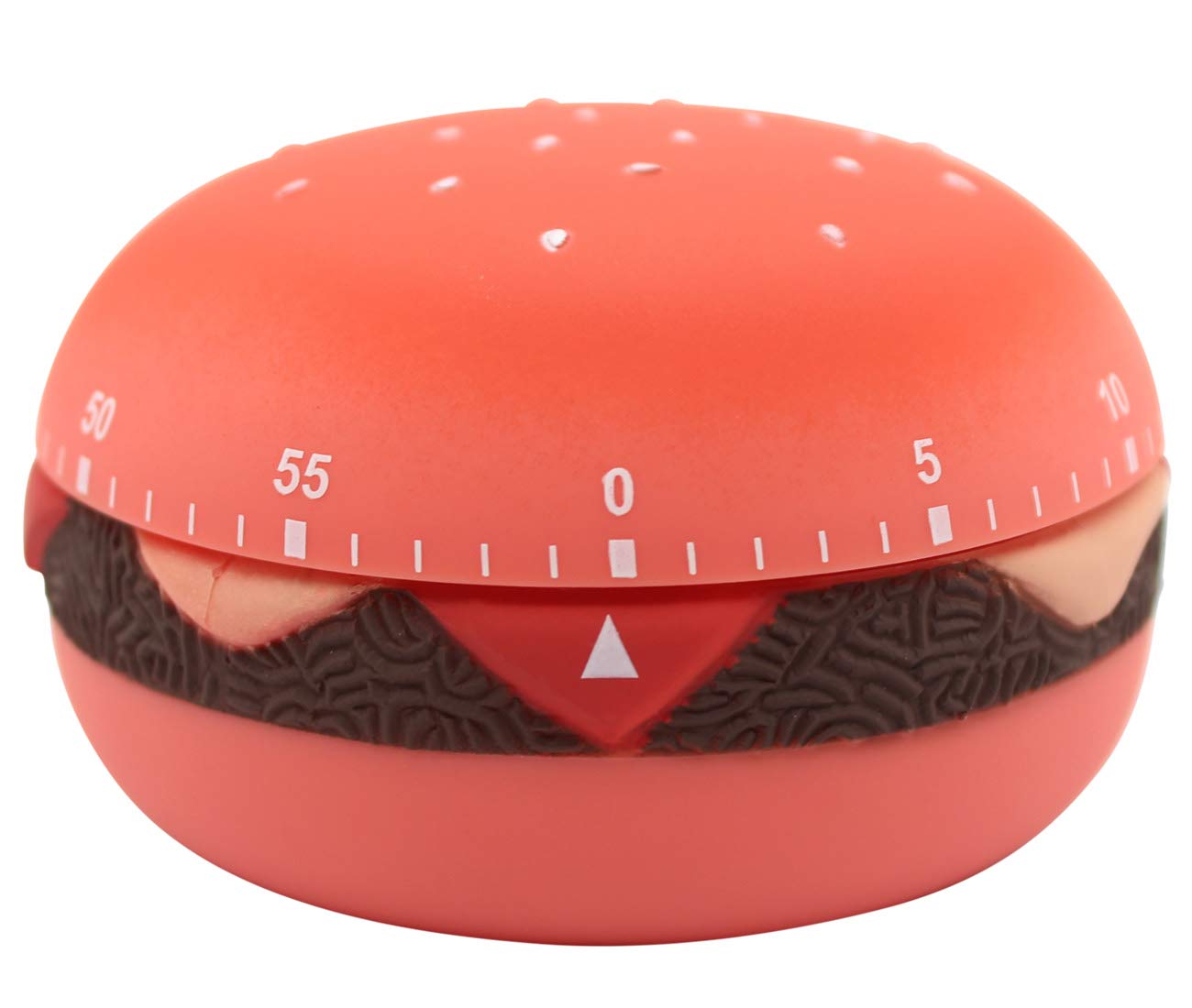 Ranvi 60 Minute Hamburger Timer Small Classroom Timer for Kids,Time Management Tool for Kids and Adults Baking Cooking (Red)