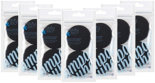 Beauty 360 Compact Replacement Foundation Rounds (2 ct Each Pouch) (PACK OF 7) PLUS A FREE MUA LIP BALM #305 PEACH