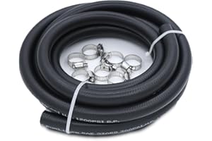 CHOIMOON 3/8 Inch Fuel Line Hose - 3/8 ID Fuel Injection Hose 300 PSI Perfect for Automotive Coolant, Power Steering Return, and Transmission Cooling Systems | 10FT Length | 10 Clamps Included